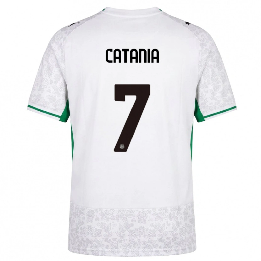 Danxen Femme Maillot Nicolò Catania #7 Blanc Noir Vert Tenues Extérieur 2026/27 T-Shirt