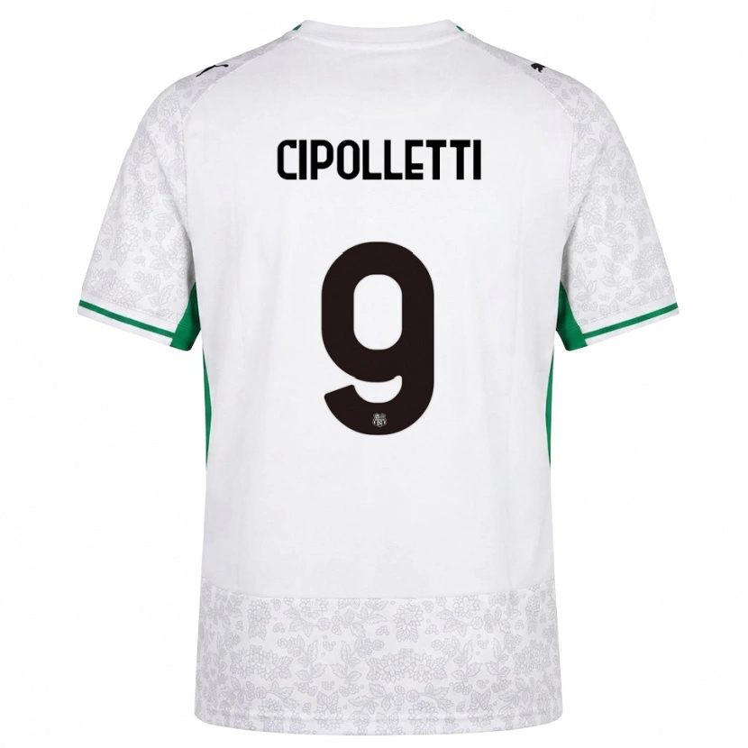 Danxen Femme Maillot Matteo Cipolletti #9 Blanc Noir Vert Tenues Extérieur 2026/27 T-Shirt