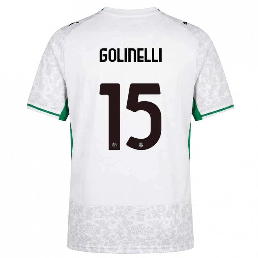 Danxen Femme Maillot Emanuele Golinelli #15 Blanc Noir Vert Tenues Extérieur 2026/27 T-Shirt
