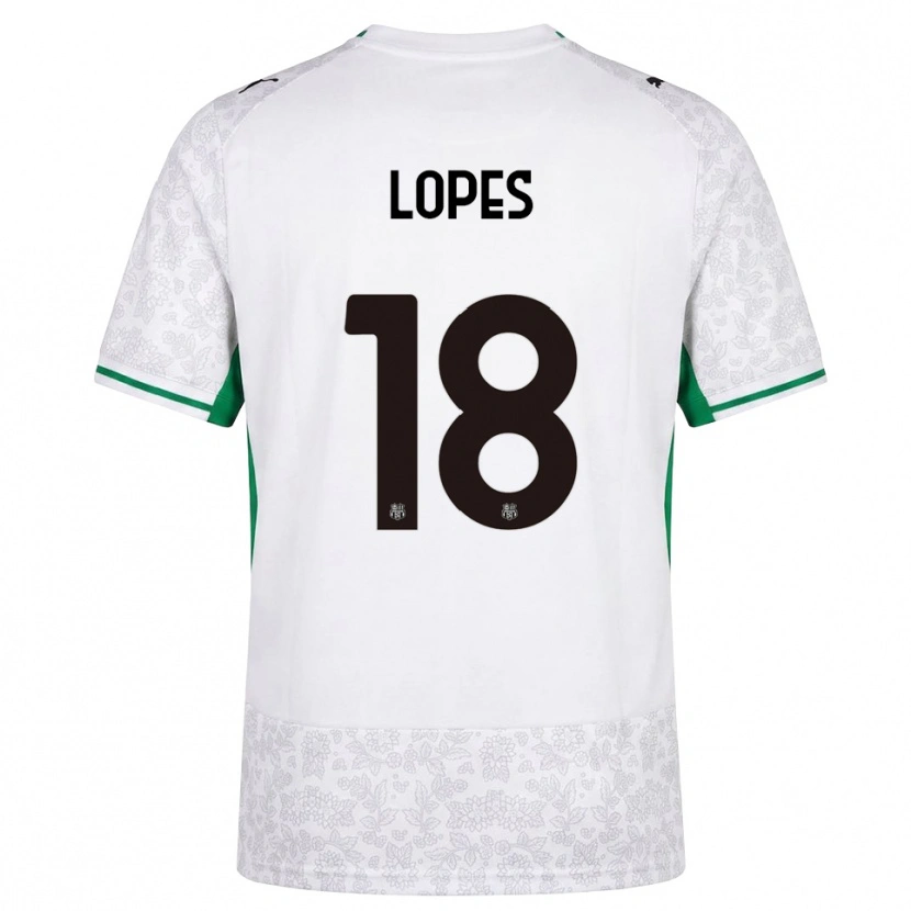 Danxen Femme Maillot Emerick Lopes #18 Blanc Noir Vert Tenues Extérieur 2026/27 T-Shirt