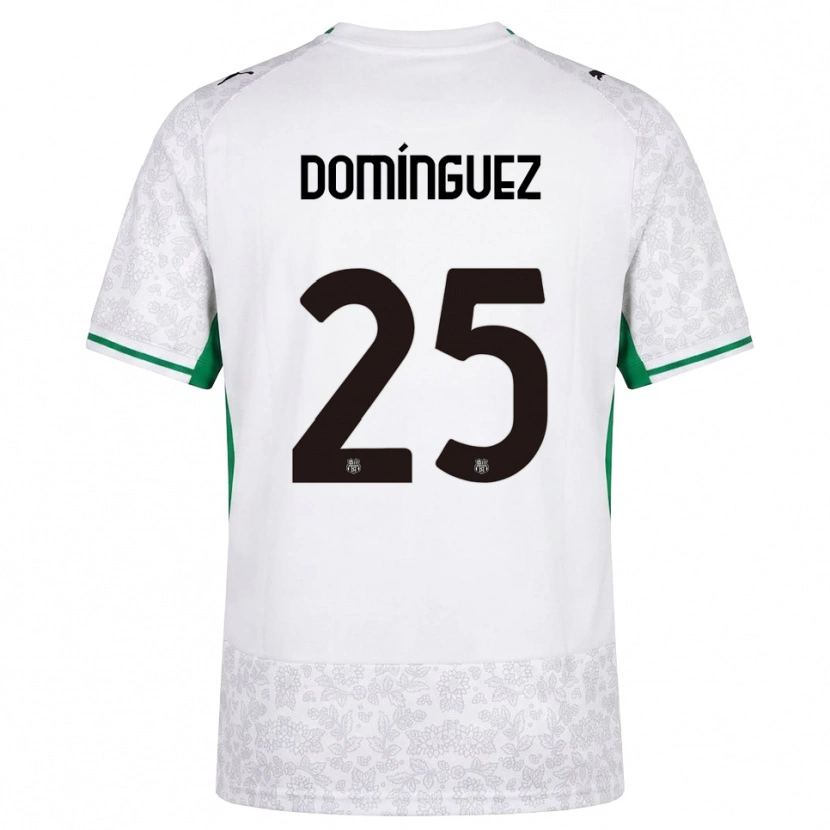 Danxen Femme Maillot Benja Domínguez #25 Blanc Noir Vert Tenues Extérieur 2026/27 T-Shirt