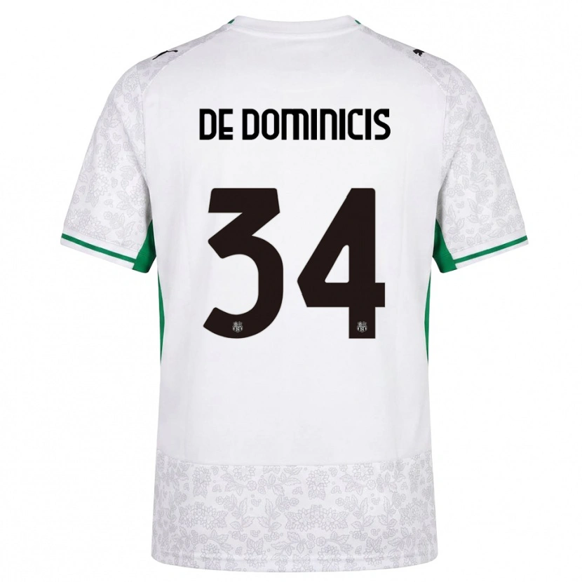 Danxen Femme Maillot Diego De Dominicis #34 Blanc Noir Vert Tenues Extérieur 2026/27 T-Shirt