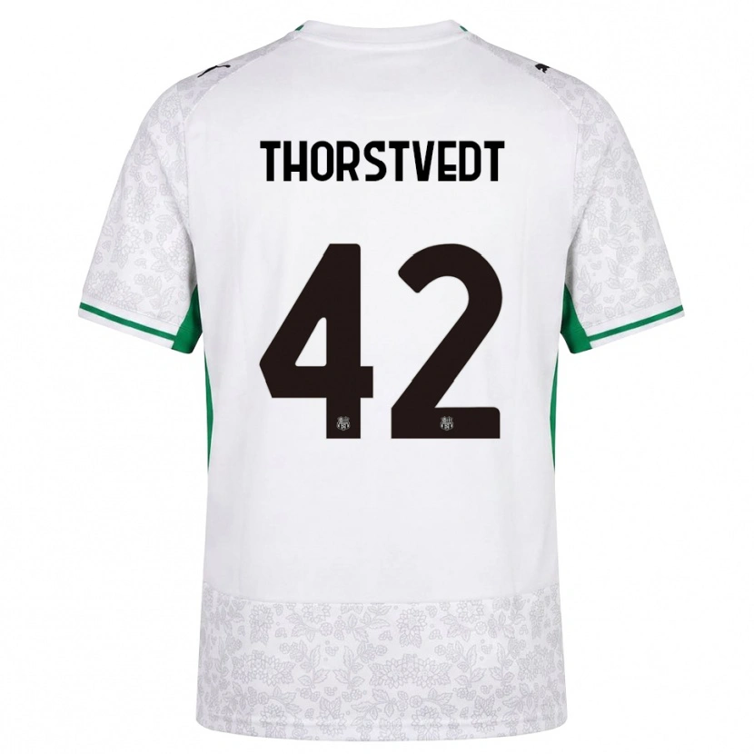 Danxen Femme Maillot Kristian Thorstvedt #42 Blanc Noir Vert Tenues Extérieur 2026/27 T-Shirt