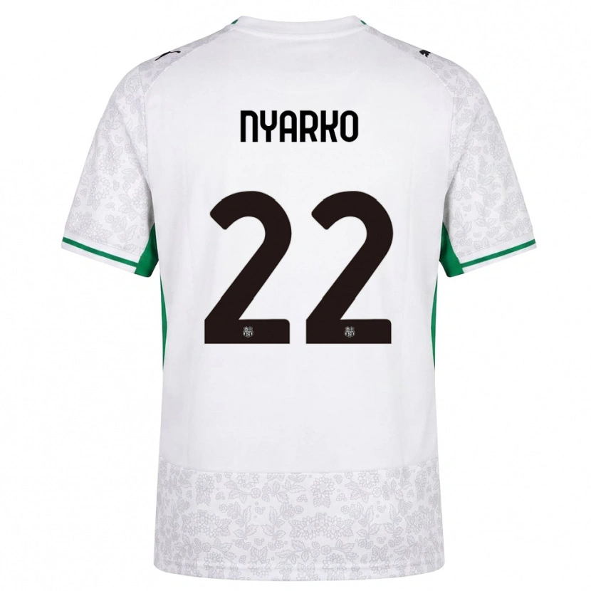 Danxen Femme Maillot Lorenzo Nyarko #22 Blanc Noir Vert Tenues Extérieur 2026/27 T-Shirt