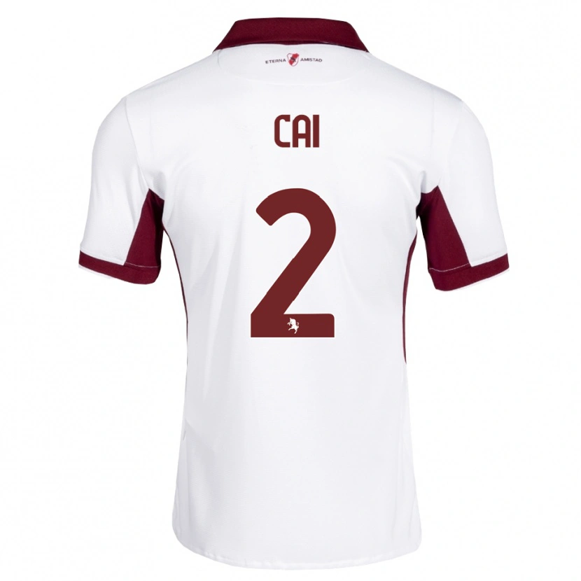 Danxen Femme Maillot Federico Cai #2 Bourgogne Blanc Rouge Tenues Extérieur 2026/27 T-Shirt