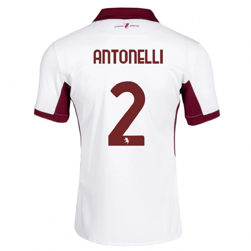 Danxen Femme Maillot Moise Antonelli #2 Bourgogne Blanc Rouge Tenues Extérieur 2026/27 T-Shirt