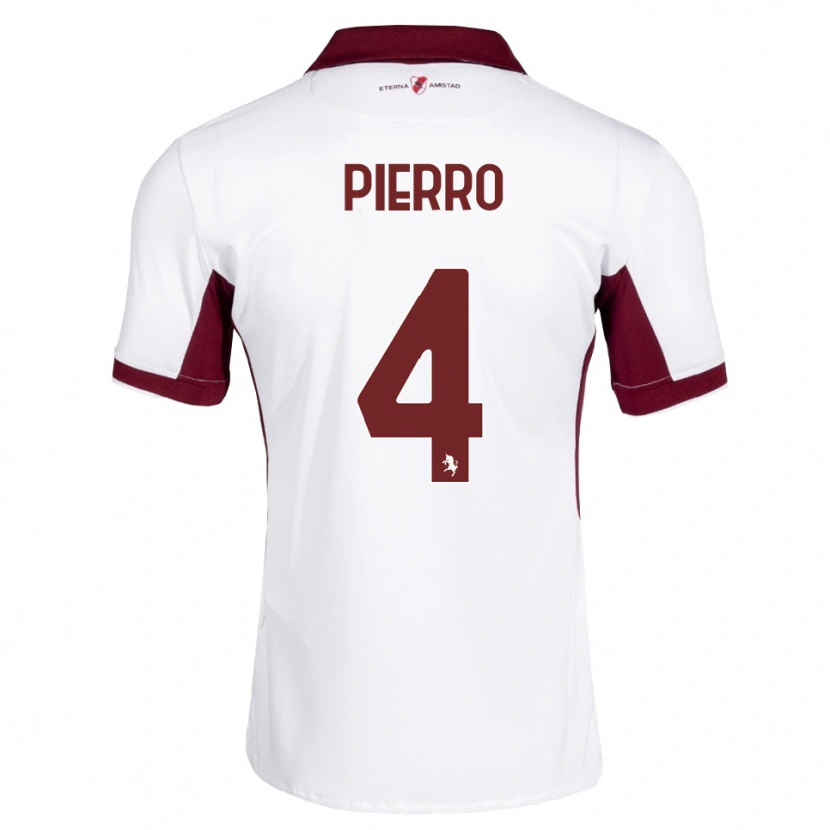 Danxen Femme Maillot Dennis Pierro #4 Bourgogne Blanc Rouge Tenues Extérieur 2026/27 T-Shirt