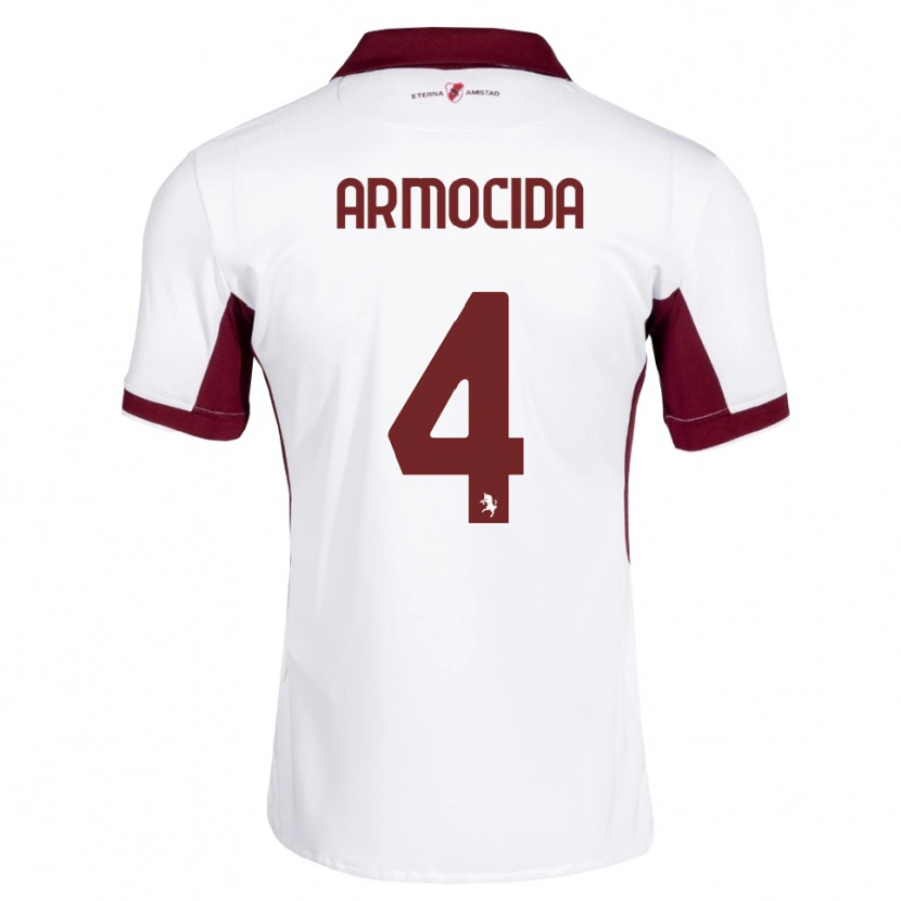 Danxen Femme Maillot Simone Armocida #4 Bourgogne Blanc Rouge Tenues Extérieur 2026/27 T-Shirt