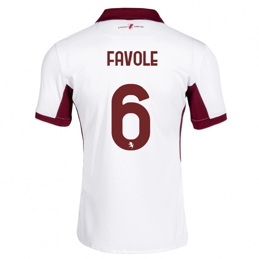 Danxen Femme Maillot Stefania Favole #6 Bourgogne Blanc Rouge Tenues Extérieur 2026/27 T-Shirt