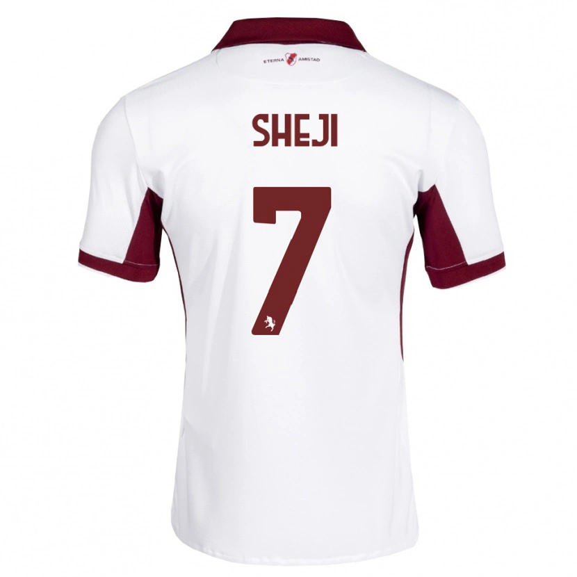 Danxen Femme Maillot Rikardo Sheji #7 Bourgogne Blanc Rouge Tenues Extérieur 2026/27 T-Shirt