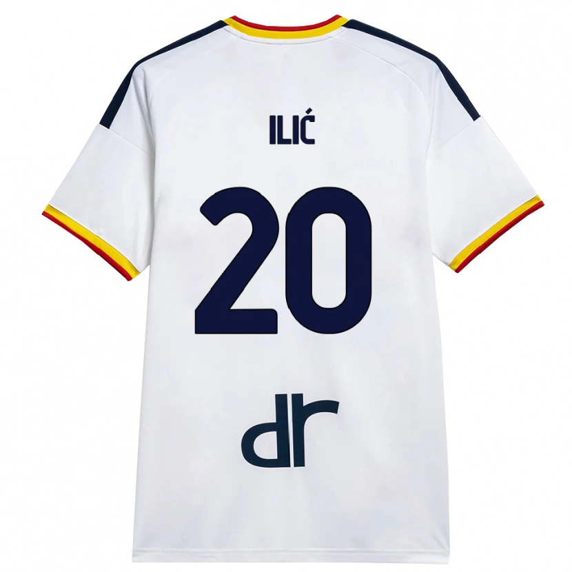 Danxen Femme Maillot Ivan Ilić #20 Blanc Jaune Rouge Tenues Extérieur 2026/27 T-Shirt