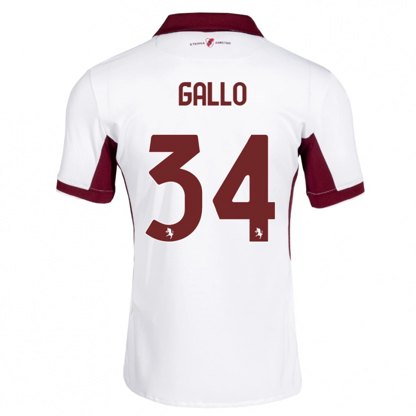 Danxen Femme Maillot Tommaso Gallo #34 Bourgogne Blanc Rouge Tenues Extérieur 2026/27 T-Shirt
