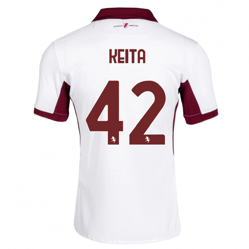 Danxen Femme Maillot Karamoko Keita #42 Bourgogne Blanc Rouge Tenues Extérieur 2026/27 T-Shirt