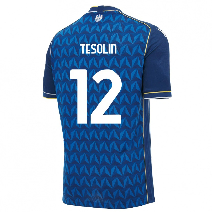 Danxen Femme Maillot Matteo Tesolin #12 Bleu Roi Blanc Bleu Tenues Extérieur 2026/27 T-Shirt