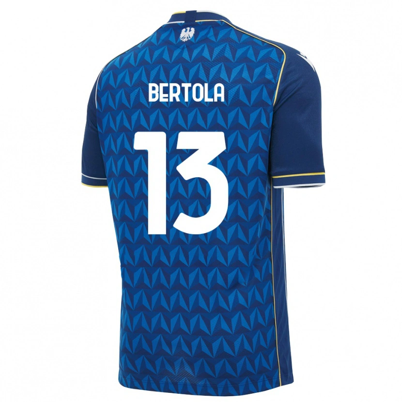Danxen Femme Maillot Nicolò Bertola #13 Bleu Roi Blanc Bleu Tenues Extérieur 2026/27 T-Shirt