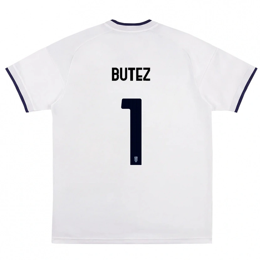 Danxen Femme Maillot Jean Butez #1 Blanc Rouge Bleu Royal Tenues Extérieur 2026/27 T-Shirt