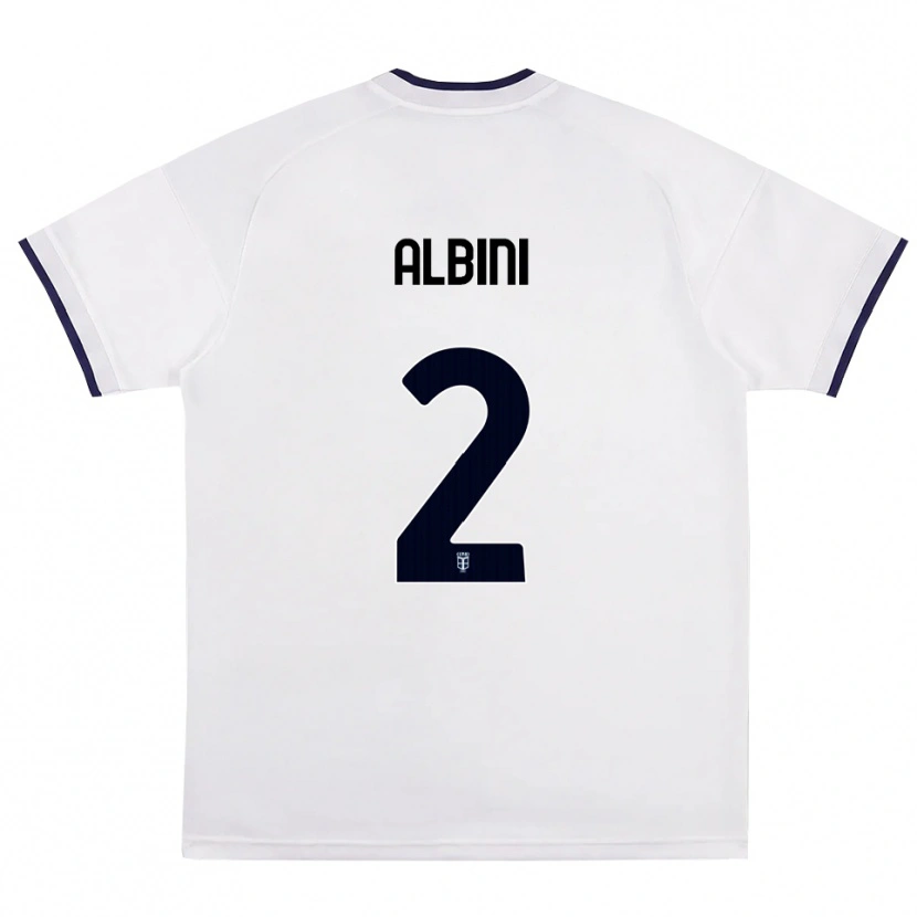 Danxen Femme Maillot Matteo Albini #2 Blanc Rouge Bleu Royal Tenues Extérieur 2026/27 T-Shirt