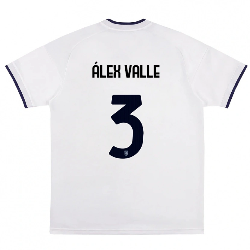 Danxen Femme Maillot Álex Valle #3 Blanc Rouge Bleu Royal Tenues Extérieur 2026/27 T-Shirt