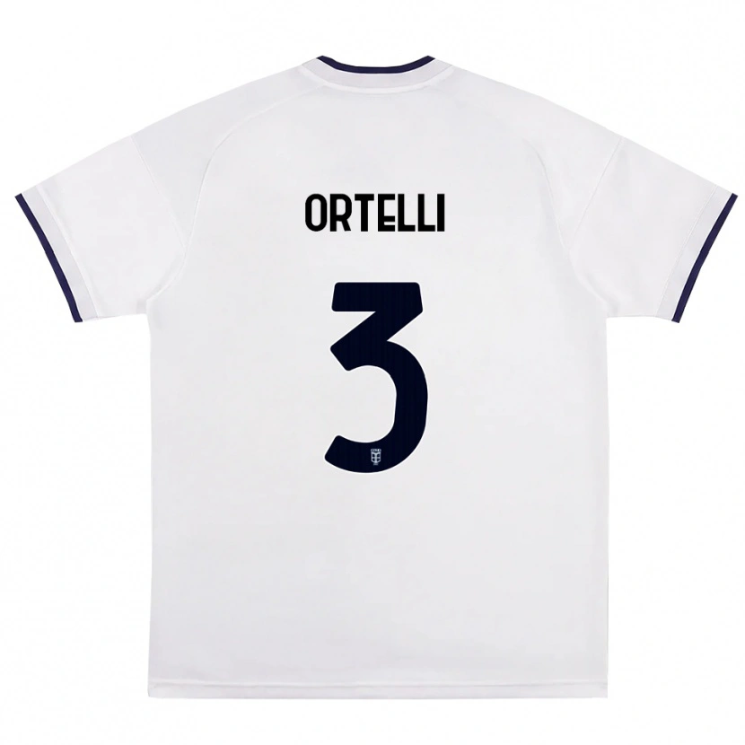 Danxen Femme Maillot Manuel Ortelli #3 Blanc Rouge Bleu Royal Tenues Extérieur 2026/27 T-Shirt