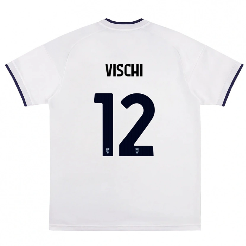 Danxen Femme Maillot Tommaso Vischi #12 Blanc Rouge Bleu Royal Tenues Extérieur 2026/27 T-Shirt