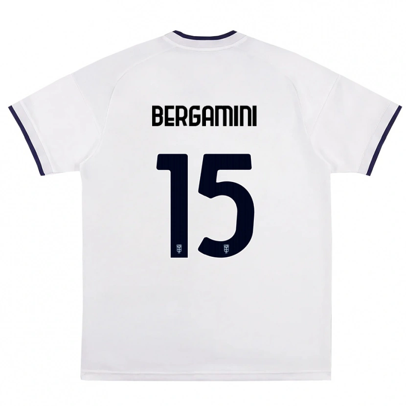 Danxen Femme Maillot Mattia Bergamini #15 Blanc Rouge Bleu Royal Tenues Extérieur 2026/27 T-Shirt