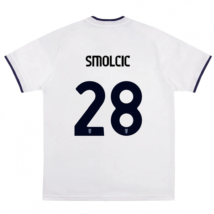 Danxen Femme Maillot Ivan Smolcic #28 Blanc Rouge Bleu Royal Tenues Extérieur 2026/27 T-Shirt