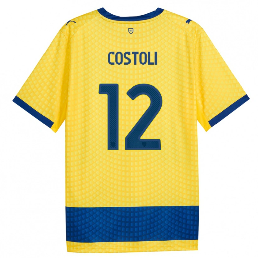 Danxen Femme Maillot Luca Costoli #12 Jaune Bleu Noir Tenues Extérieur 2026/27 T-Shirt