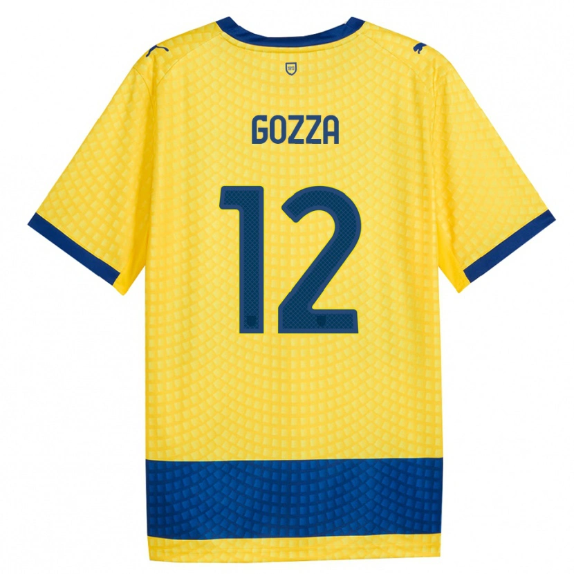 Danxen Femme Maillot Luca Gozza #12 Jaune Bleu Noir Tenues Extérieur 2026/27 T-Shirt