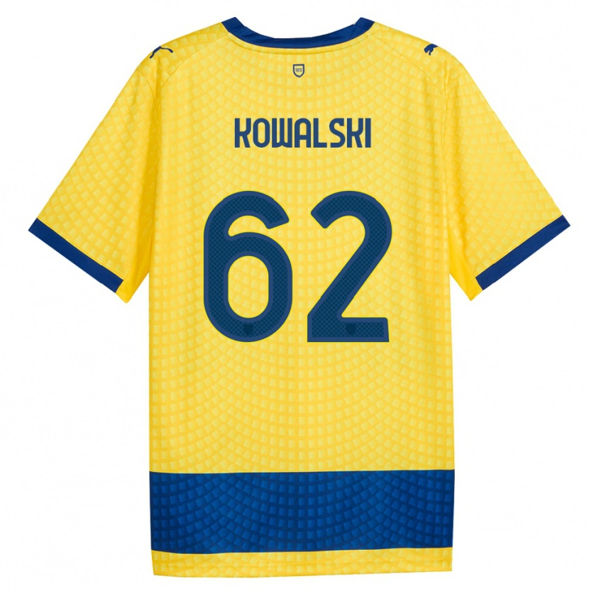 Danxen Femme Maillot Mateusz Kowalski #62 Jaune Bleu Noir Tenues Extérieur 2026/27 T-Shirt