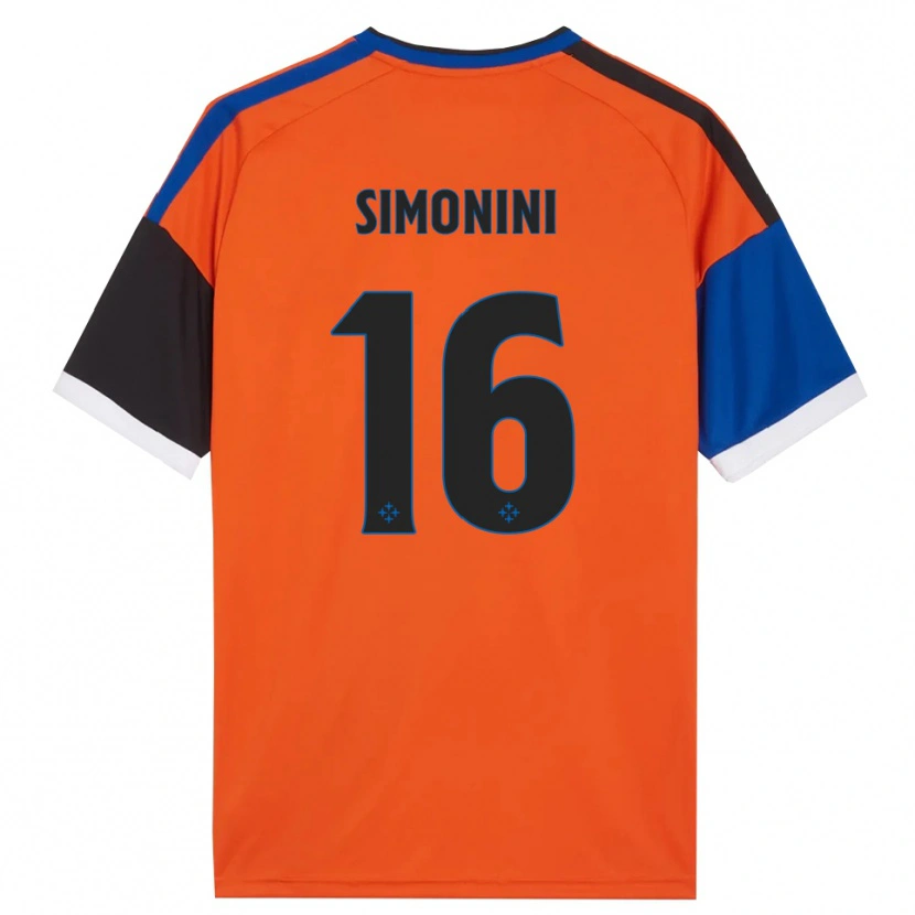 Danxen Femme Maillot Nicolò Simonini #16 Orange Bleu Noir Blanc Tenues Extérieur 2026/27 T-Shirt