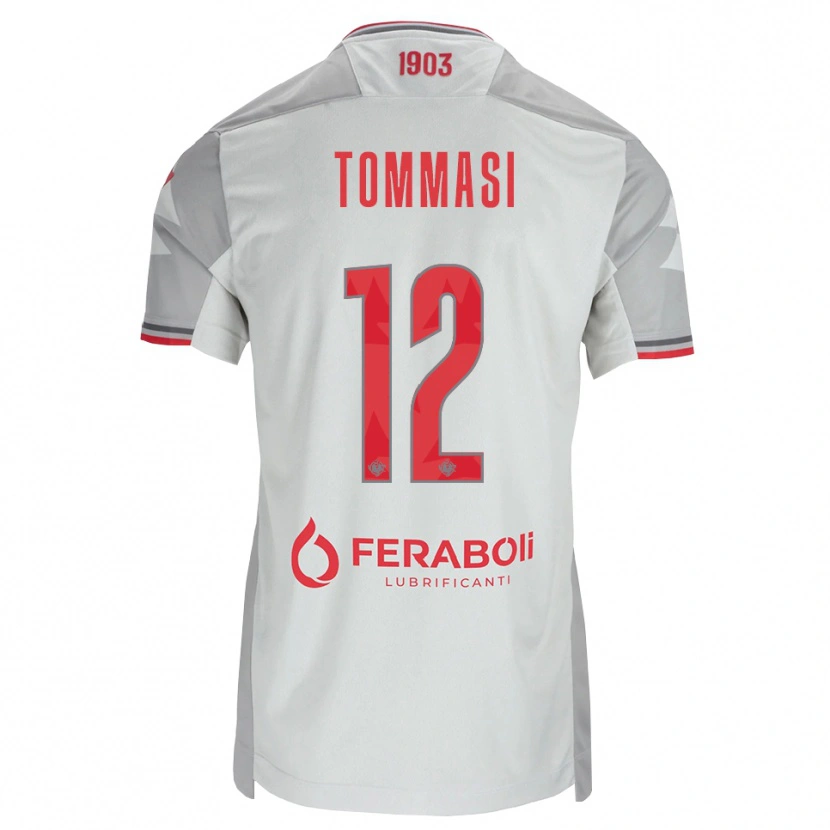 Danxen Femme Maillot Francesco Tommasi #12 Gris Blanc Rouge Tenues Extérieur 2026/27 T-Shirt