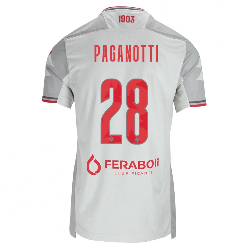 Danxen Femme Maillot Michele Paganotti #28 Gris Blanc Rouge Tenues Extérieur 2026/27 T-Shirt