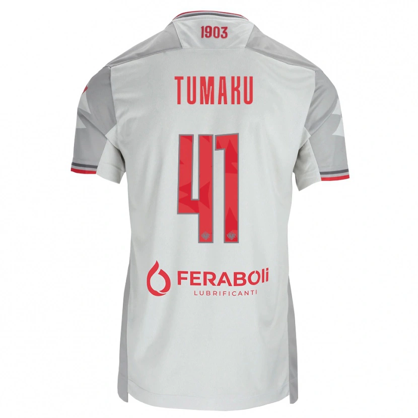 Danxen Femme Maillot Niccolò Tumaku #41 Gris Blanc Rouge Tenues Extérieur 2026/27 T-Shirt