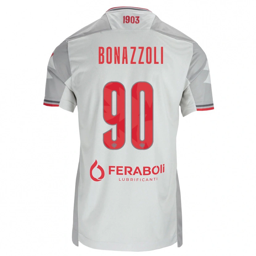 Danxen Femme Maillot Federico Bonazzoli #90 Gris Blanc Rouge Tenues Extérieur 2026/27 T-Shirt