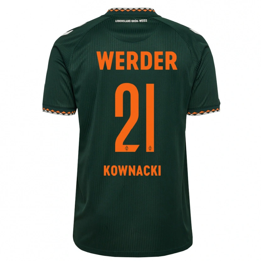 Danxen Femme Maillot Dawid Kownacki #21 Vert Foncé Orange Blanc Tenues Extérieur 2026/27 T-Shirt