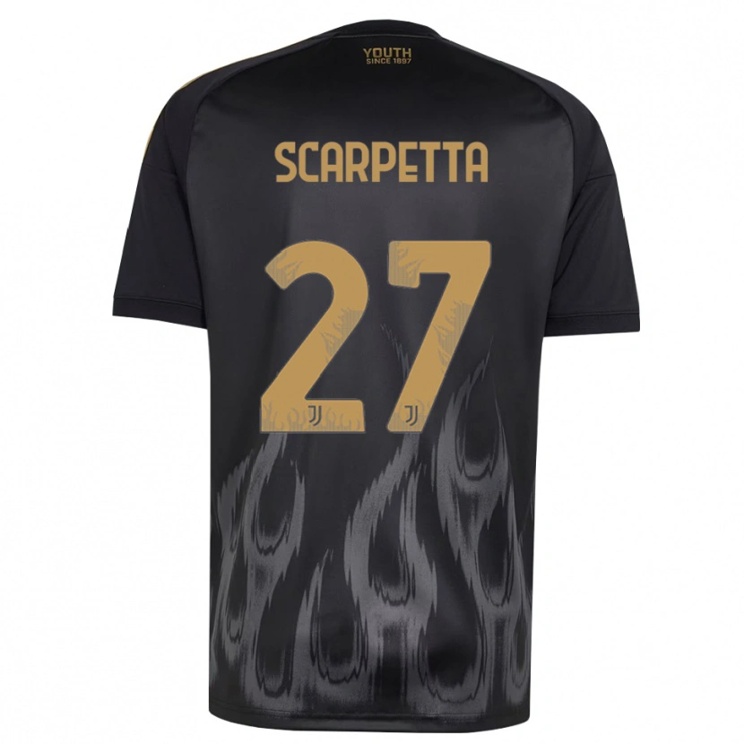 Danxen Femme Maillot Jacopo Scarpetta #27 Noir Marron Troisieme 2026/27 T-Shirt
