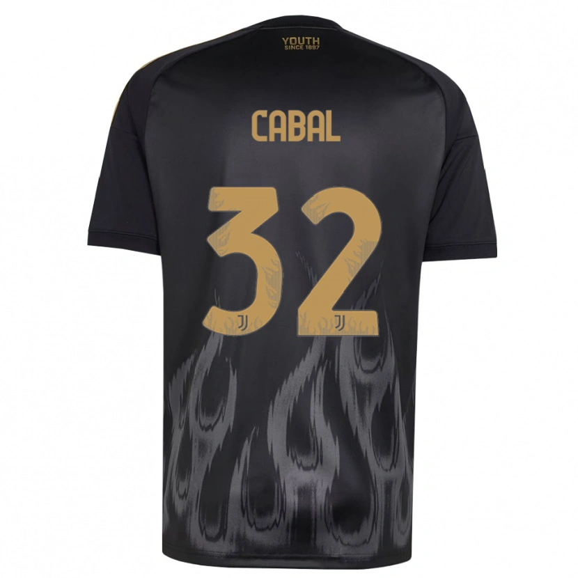 Danxen Femme Maillot Juan Cabal #32 Noir Marron Troisieme 2026/27 T-Shirt