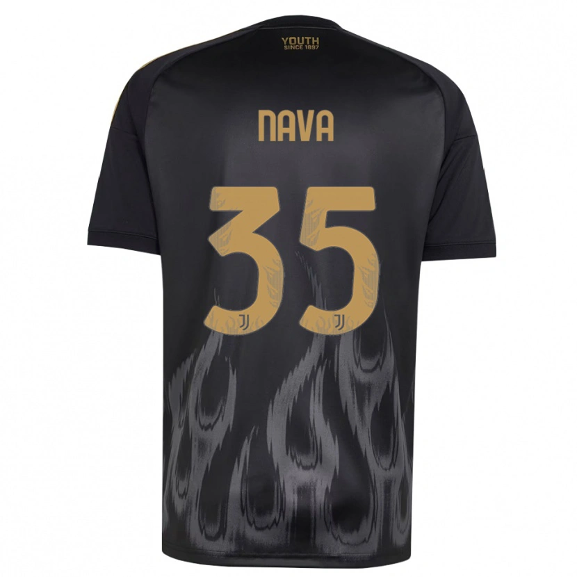 Danxen Femme Maillot Sebastiano Nava #35 Noir Marron Troisieme 2026/27 T-Shirt