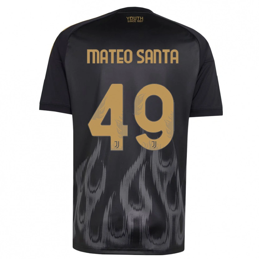 Danxen Femme Maillot Mateo Santa Maria #49 Noir Marron Troisieme 2026/27 T-Shirt