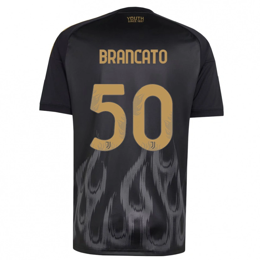 Danxen Femme Maillot Alessandro Brancato #50 Noir Marron Troisieme 2026/27 T-Shirt