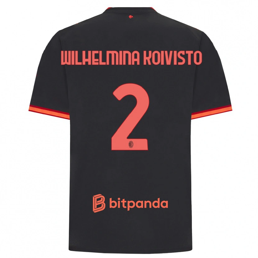 Danxen Femme Maillot Emma Wilhelmina Koivisto #2 Rouge Noir Troisieme 2026/27 T-Shirt