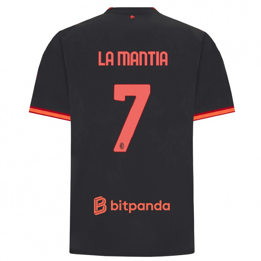 Danxen Femme Maillot Simon La Mantia #7 Rouge Noir Troisieme 2026/27 T-Shirt