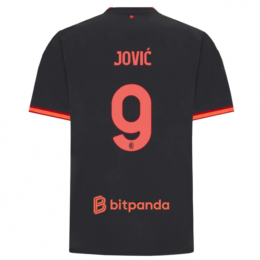 Danxen Femme Maillot Luka Jovic #9 Rouge Noir Troisieme 2026/27 T-Shirt