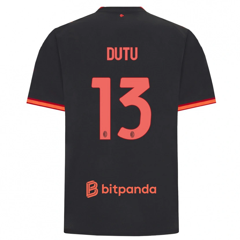 Danxen Femme Maillot Matteo Dutu #13 Rouge Noir Troisieme 2026/27 T-Shirt