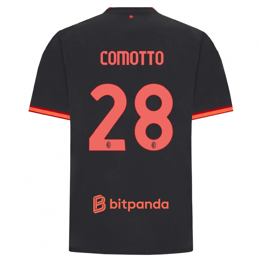 Danxen Femme Maillot Christian Comotto #28 Rouge Noir Troisieme 2026/27 T-Shirt