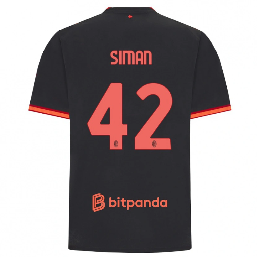 Danxen Femme Maillot Alexandru Șiman #42 Rouge Noir Troisieme 2026/27 T-Shirt