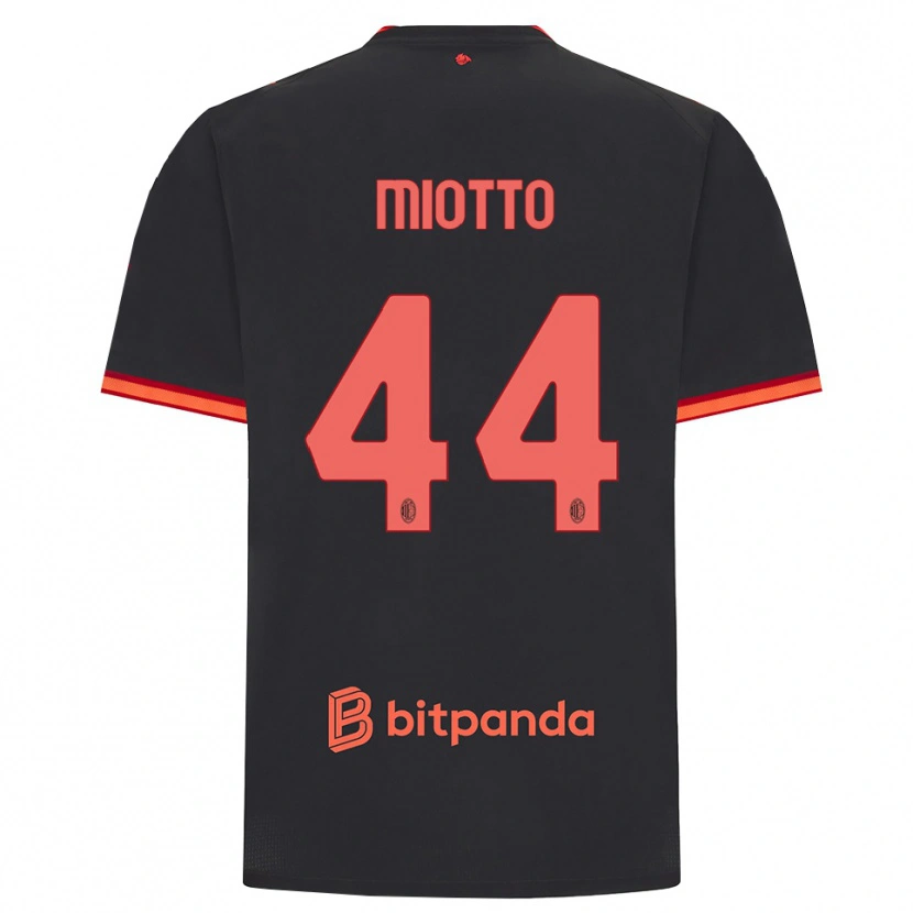 Danxen Femme Maillot Giorgia Miotto #44 Rouge Noir Troisieme 2026/27 T-Shirt