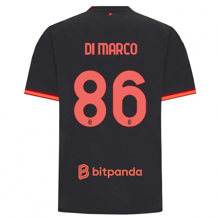 Danxen Femme Maillot Luca Di Marco #86 Rouge Noir Troisieme 2026/27 T-Shirt