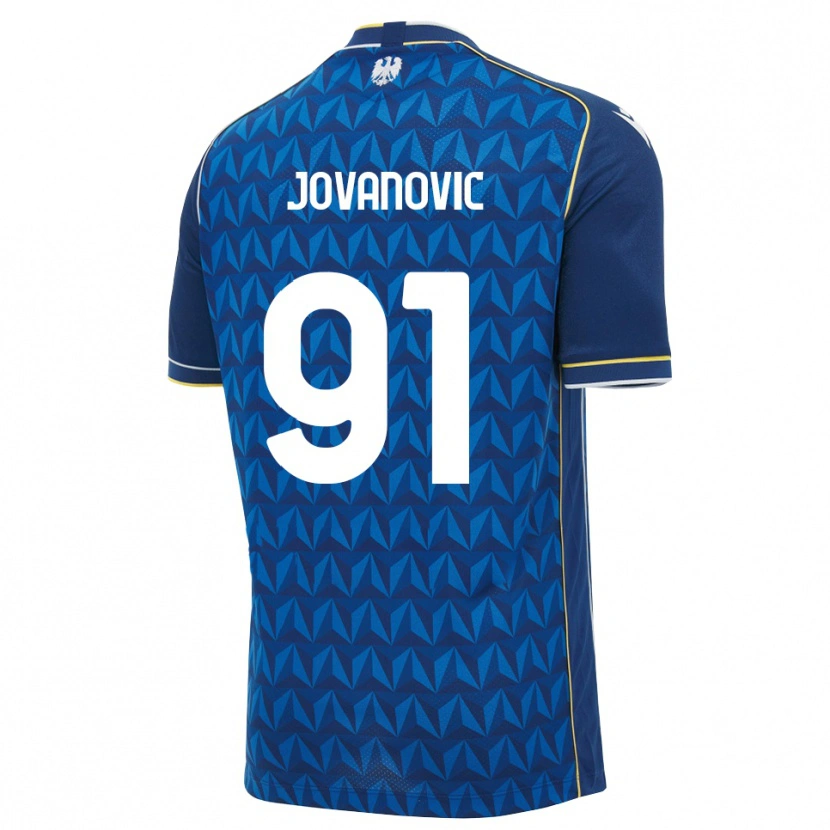 Danxen Femme Maillot Lazar Jovanovic #91 Bleu Roi Blanc Bleu Tenues Extérieur 2026/27 T-Shirt