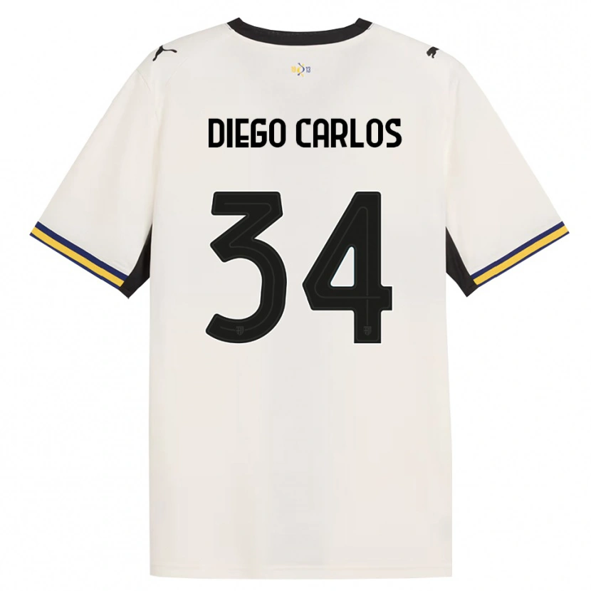Danxen Femme Maillot Diego Carlos #34 Blanc Cassé Noir Jaune Tenues Domicile 2026/27 T-Shirt